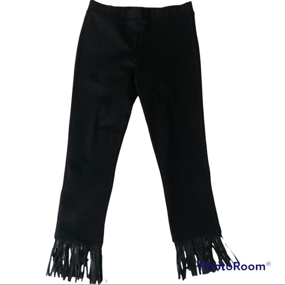 BB Dakota black cropped fringe pants - Picture 1 of 7